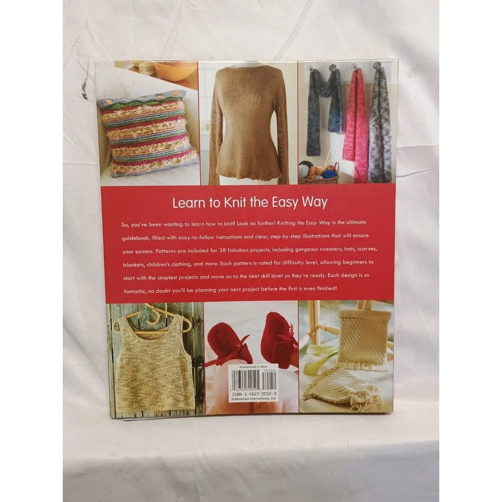 Publications Intl Knitting the Easy Way Pattern Book Sweaters Scarves Baby 70052